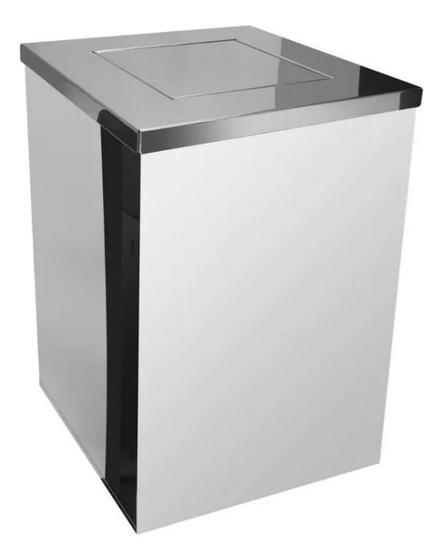 Imagem de Q2430-b- lixeira de aco inox quadrada 24 x 30 - 15 litros c/ aro basculante