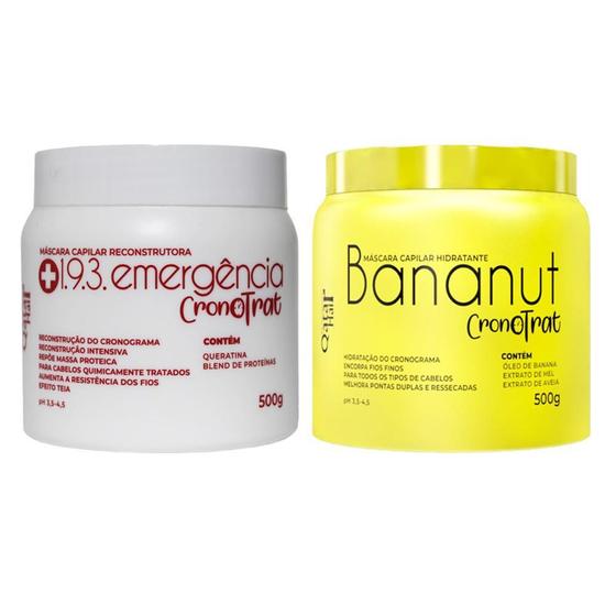 Imagem de Qatar Hair Kit Máscara Emergencia + Bananut 2X500Gr Com Nf