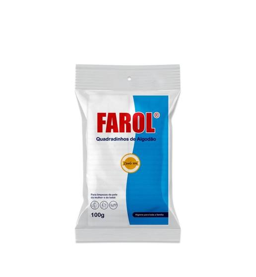 Imagem de Quadradinhos de Algodão Hidrófilo 100g - FAROL
