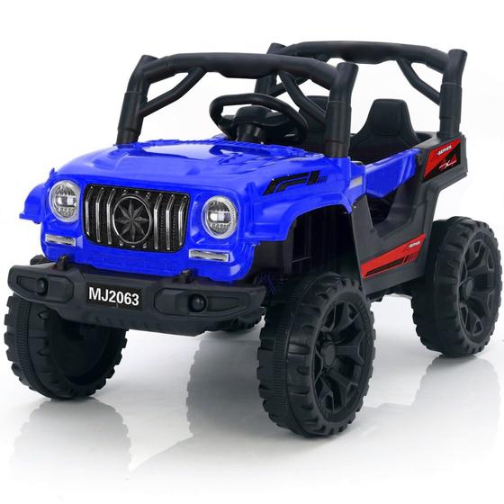 Imagem de Quadriciclo Elétrico Azul Jipe Motor 12v Carro Infantil Com Controle Remoto - Bang Toys