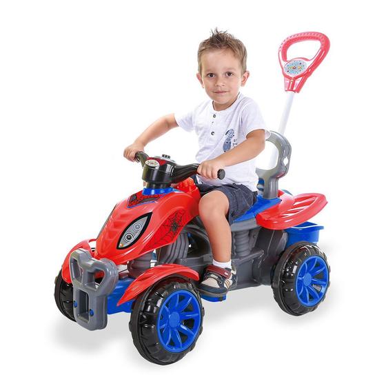Imagem de Quadriciclo infantil a pedal de 09 meses a 03 anos com haste guia maral