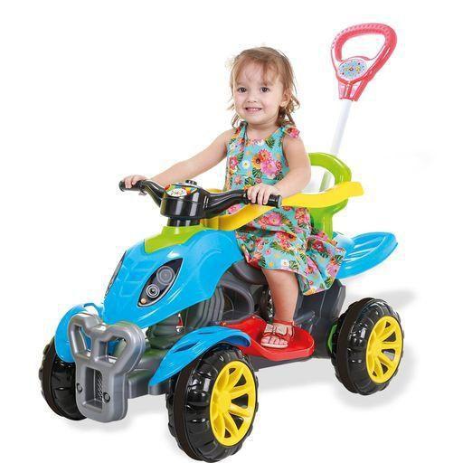 Imagem de Quadriciclo Infantil Carrinho De Passeio Moto Com Haste