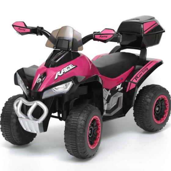 Imagem de Quadriciclo Infantil Eletrico Carro Led C/ Som Rosa Menina Recarregavel 1 á 3 Anos 