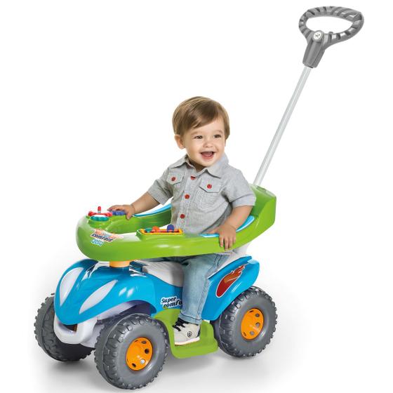 Imagem de Quadriciclo Infantil para Passeio Super Comfort Carrinho 2x1 Com Proteção Buzina Empurrador