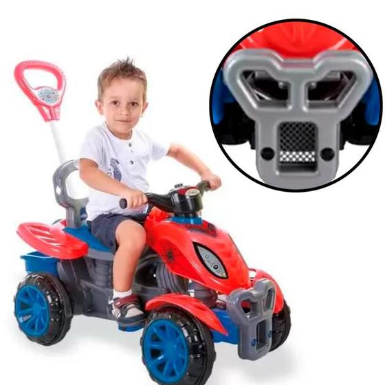 Imagem de Quadriciclo Infantil Spider Com Adesivo Com Empurrador Mini Veículo Diversão Brincar