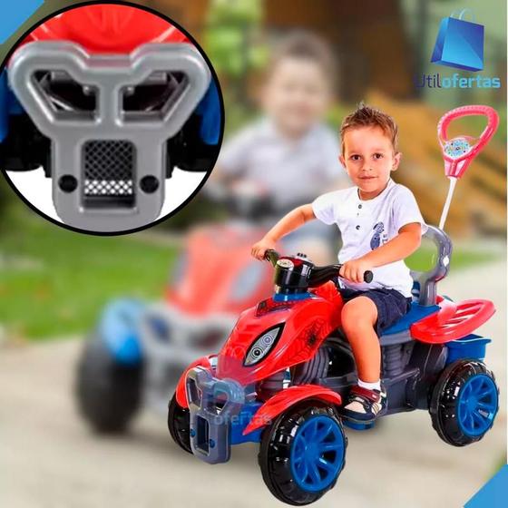 Imagem de Quadriciclo Infantil Spider Com Empurrador Apoiador Mini Veículo Anel Limitação Gancho