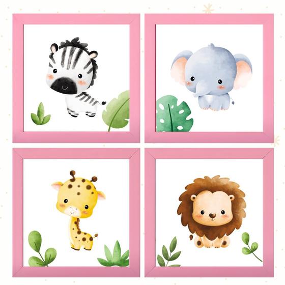 Imagem de Quadrinhos Decorativo para Quarto de Bebê Infantil Menino Menina Safari Ursinho Unicórnio Barquinho