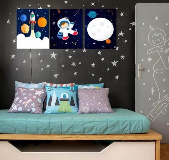 Imagem de Quadro 3 Telas Astronauta"