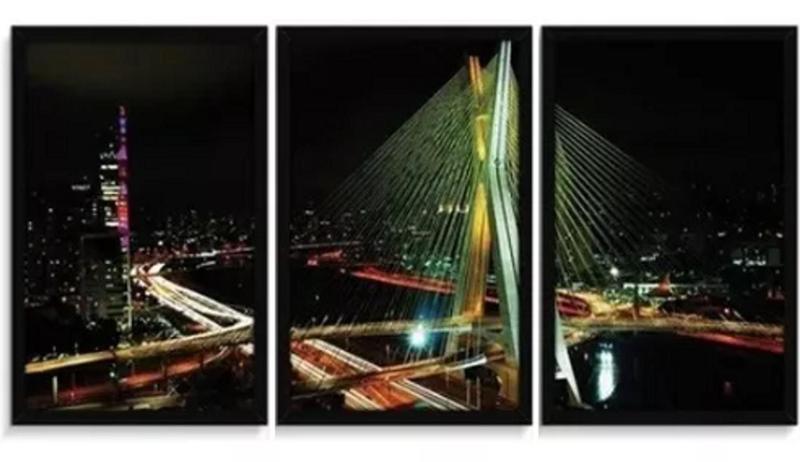 Imagem de Quadro 3 Telas Paisagem Ponte De São Paulo"