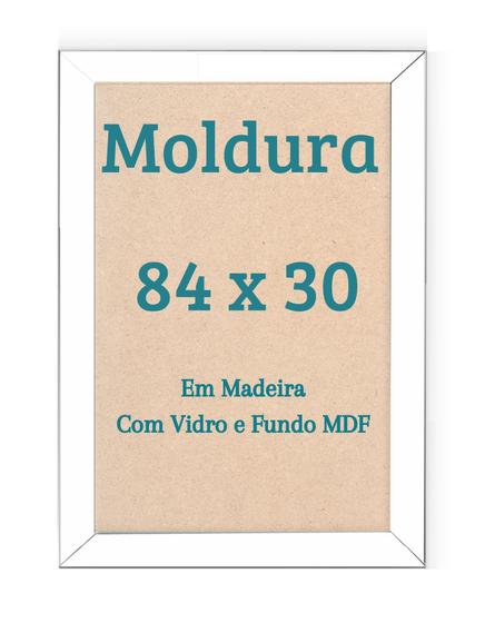 Imagem de Quadro 30x84 P/Quebra Cabeça 756 Peças Panoramico 84x30 Com Vidro