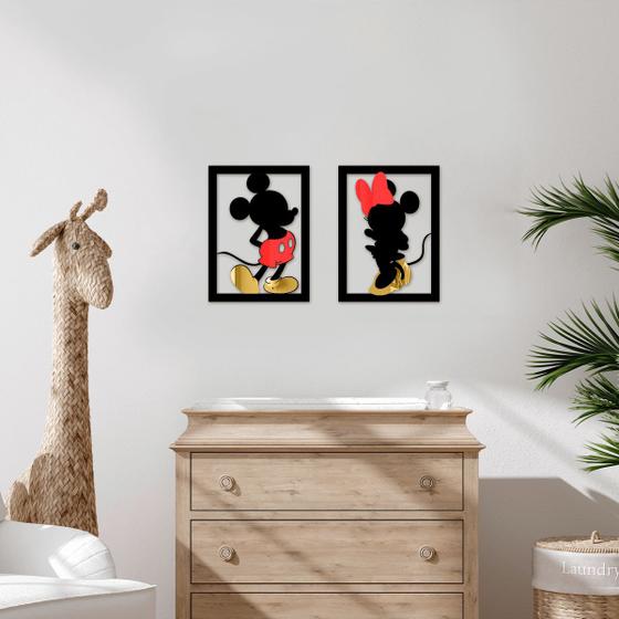 Imagem de Quadro 3D Mickey e Minnie