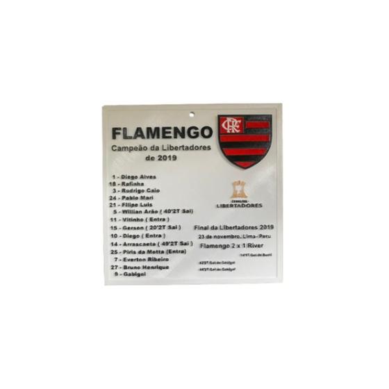 Imagem de Quadro 3D Personalizado Flamengo Campeão Libertadores 2019