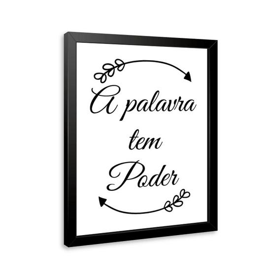 Imagem de Quadro A Palavra Tem Poder 33x24cm - com vidro