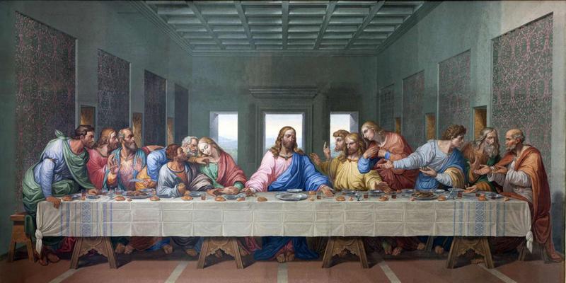 Imagem de Quadro A Santa Ceia - Giacomo Rafaelli - (releitura da obra de Leonardo Da Vinci) 30x60cm