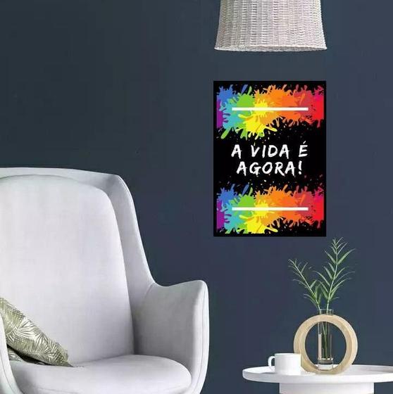Imagem de Quadro A Vida É Agora 24X18Cm - Com Vidro