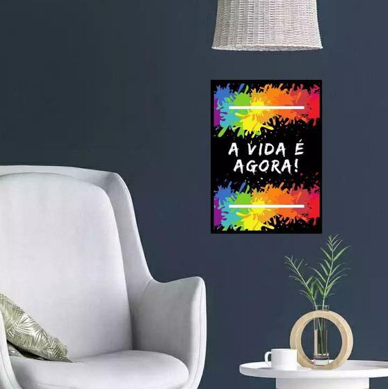 Imagem de Quadro A Vida é Agora 24x18cm - com vidro