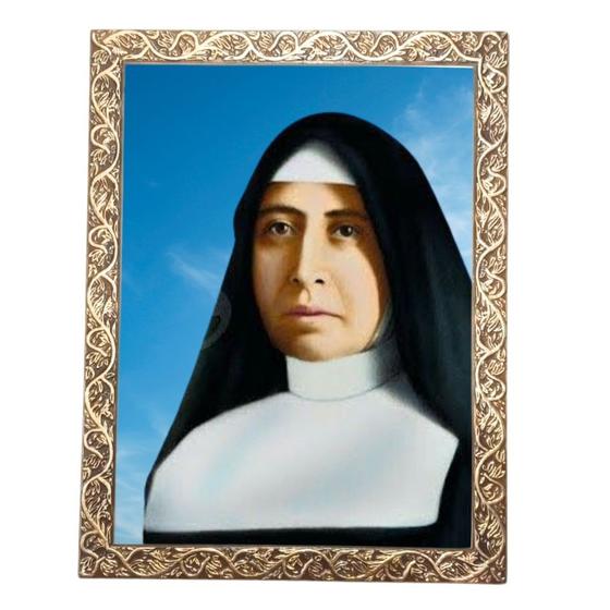 Imagem de Quadro A3 Decorativo Religioso Santa Paulina Dourado