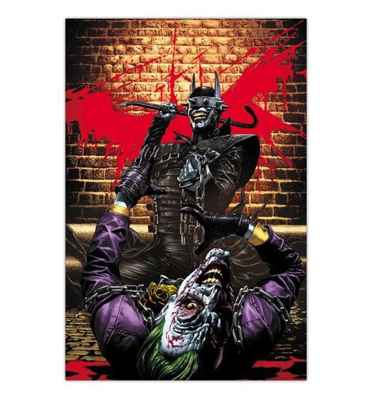 Imagem de Quadro A4 em MDF Batman que Ri e Joker - Placa
