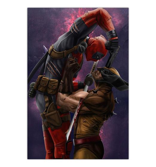 Imagem de Quadro A4 em MDF Deadpool X Wolverine - Placa