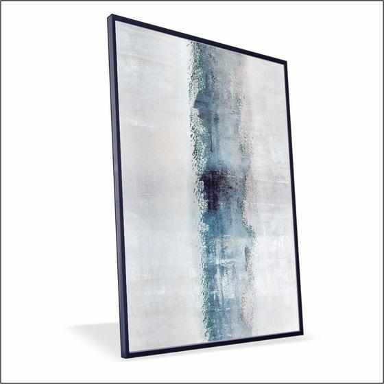 Imagem de Quadro Abstrato Azul Vinil Com Vidro