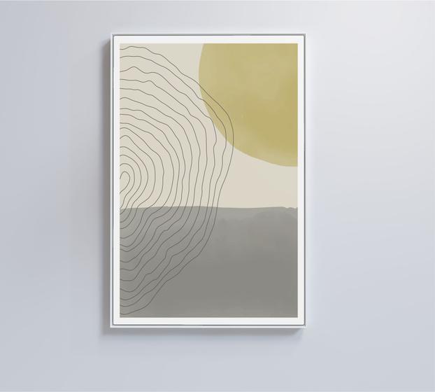 Imagem de Quadro abstrato circulo,  linhas e retângulo