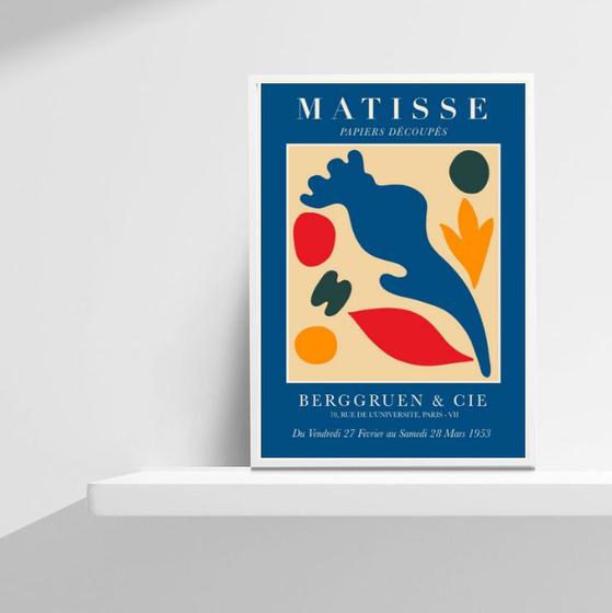 Imagem de Quadro Abstrato Colorido Poster Matisse 45x34cm - com vidro