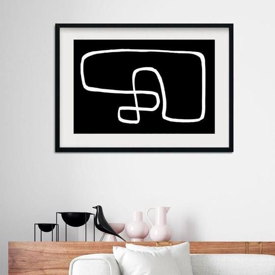 Imagem de Quadro Abstrato Minimalista P&B - 60X48Cm
