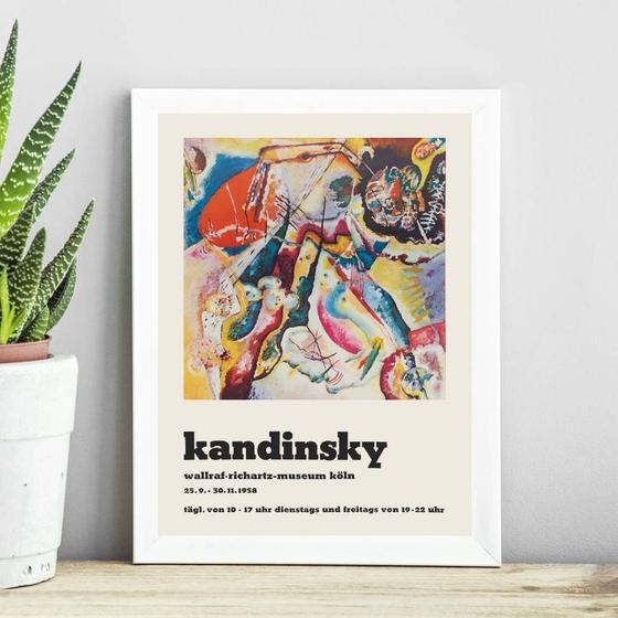Imagem de Quadro Abstrato Poster Kandinsky 24x18cm - com vidro