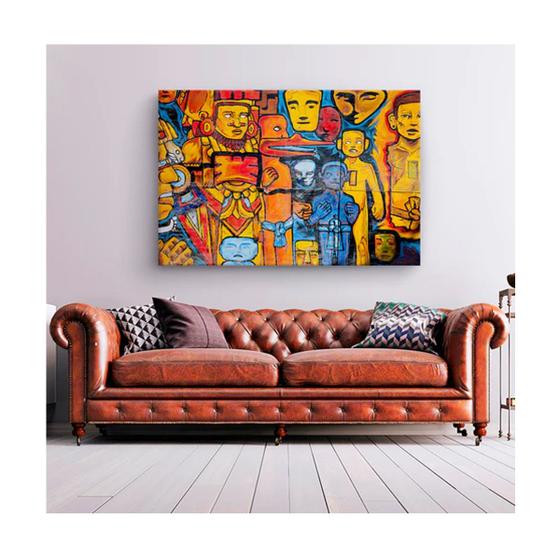 Imagem de Quadro Abstratos e Geometricos Art Funky c/ Moldura Dourada