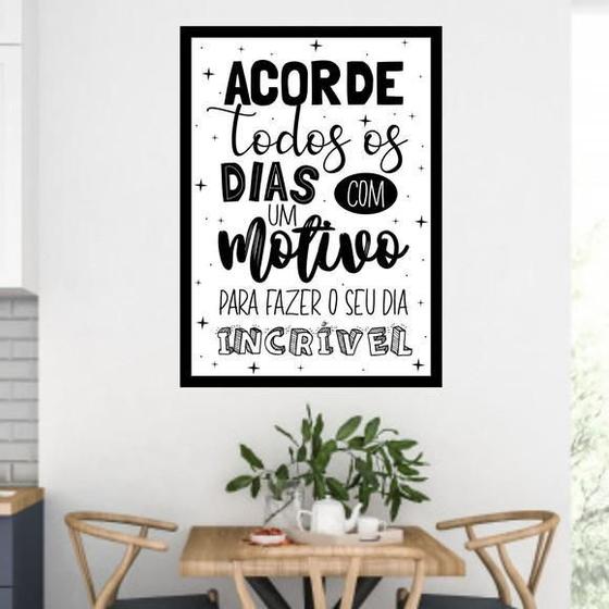 Imagem de Quadro Acorde Todos Os Dias Com Um Motivo 33X24Cm Com Vidro