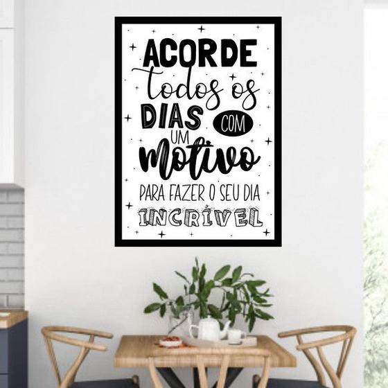 Imagem de Quadro Acorde Todos os Dias Com Um Motivo 33x24cm - com vidro