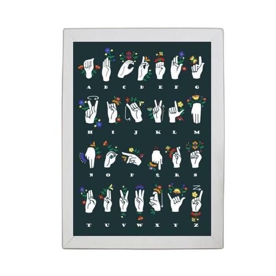 Imagem de Quadro Alfabeto Manual - Libras 24X18Cm - Com Vidro
