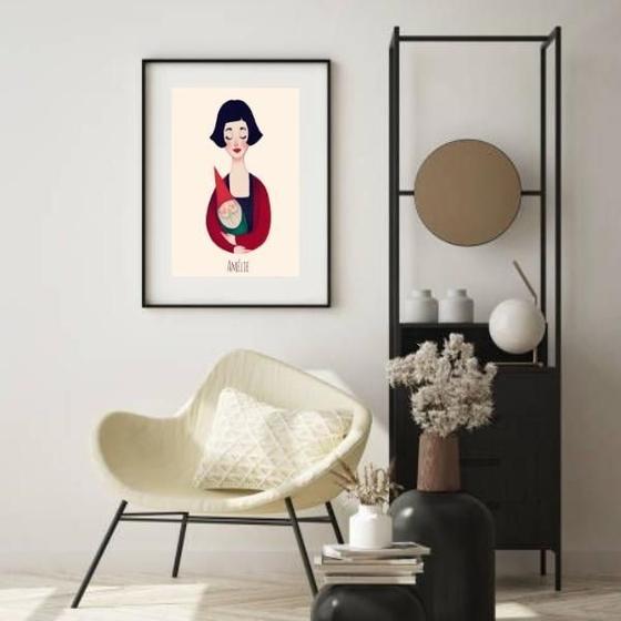 Imagem de Quadro Amélie Poulain Com Gnomo - 60X48Cm
