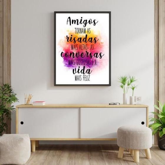 Imagem de Quadro Amigos, Risadas, Conversas, Vida 33X24Cm - Com Vidro