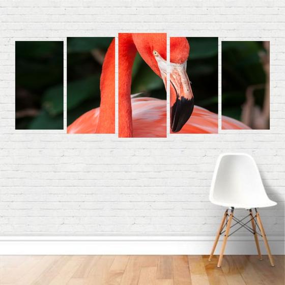 Imagem de Quadro Animais Flamingo Rosado Comum Vermelho Ave Canvas