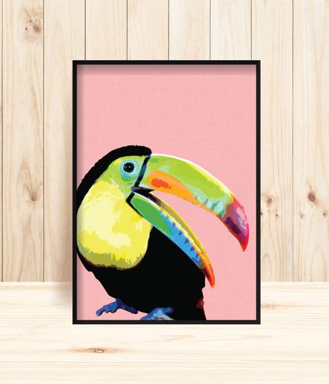 Imagem de Quadro Animais Pássaro Tucano - Tela Canvas com Moldura Flutuante em Vários Tamanhos - Artfine