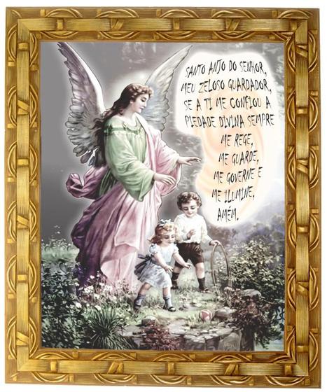 Imagem de Quadro Anjo Da Guarda, com oração, Mod. 08, 30X25cm. Angelus