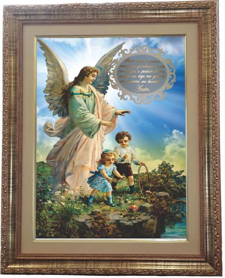 Imagem de Quadro Anjo Da Guarda, Com Oração, Mod.09, 53x43cm. Angelus