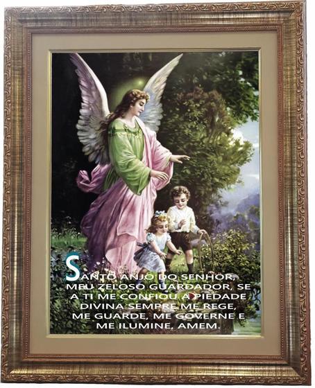 Imagem de Quadro Anjo Da Guarda, Com Oração, Mod.10, 53x43CM. Angelus