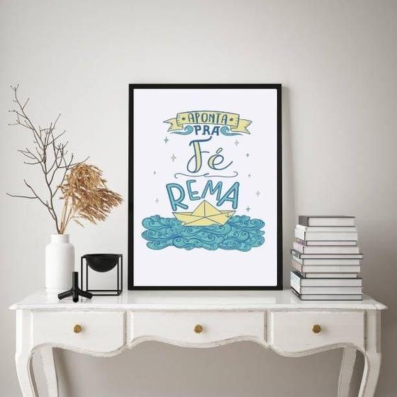 Imagem de Quadro Aponta Pra Fé E Rema 33X24Cm - Com Vidro