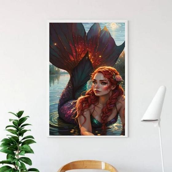 Imagem de Quadro Arquétipo Sereia Ruiva 45X34Cm - Com Vidro