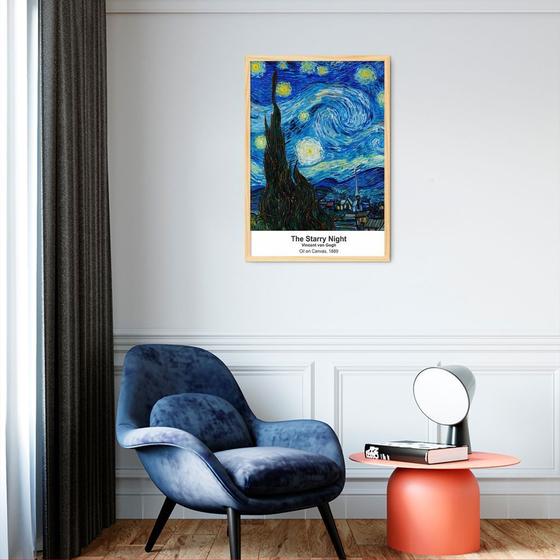 Imagem de Quadro Art Collection Starry Night 100x70 Caixa Marfim Moldura Caixa, Marfim