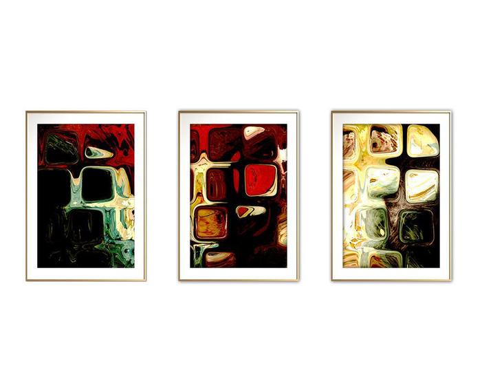 Imagem de Quadro arte 30x66 canvas formas abstratas mod 119