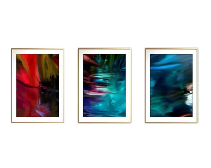 Imagem de Quadro arte 30x66 canvas formas abstratas mod 55