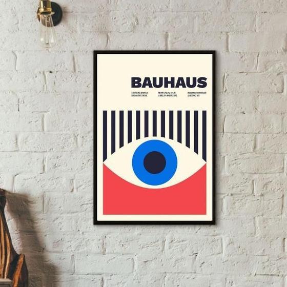 Imagem de Quadro Arte Abstrata Bauhaus Eye Poster 24X18Cm - Com Vidro