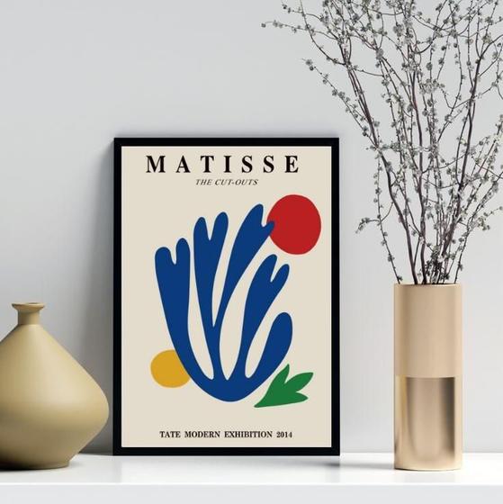 Imagem de Quadro Arte Abstrata Matisse - Colorida 45X34Cm - Com Vidro