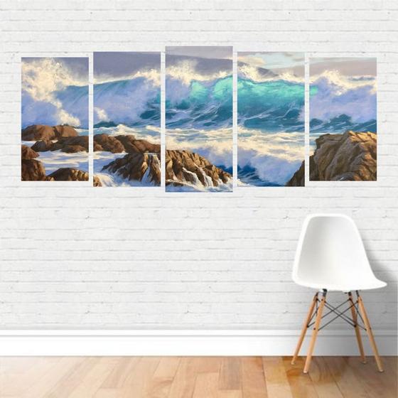 Imagem de Quadro Arte Abstrato Coast Samuel Earp Ondas Canvas