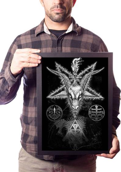 Imagem de Quadro Arte Baphomet Bafomete Pentagrama Ocultismo