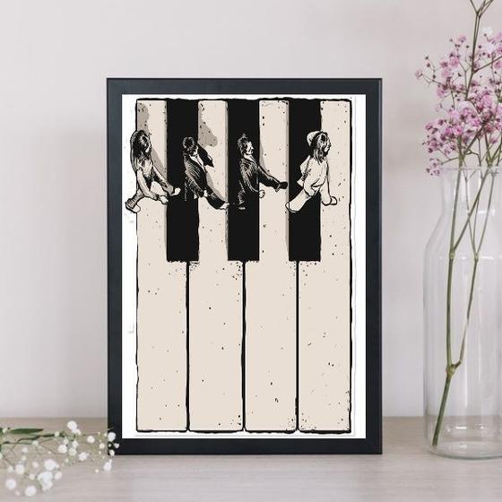 Imagem de Quadro Arte Beatles Piano 24x18cm