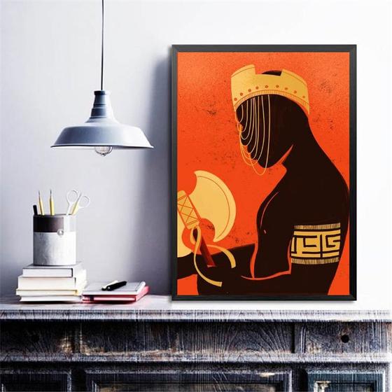 Imagem de Quadro Arte Candomblé Xangô 24x18cm - com vidro